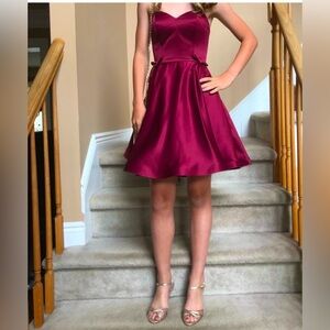 Abby Paris fall homecoming wedding party dress strapless or with straps size 0